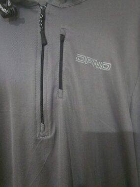 DFND USA Hooded 1/4 Zip Pullover Gray Mens XXL Performance Long Sleeve Shirt